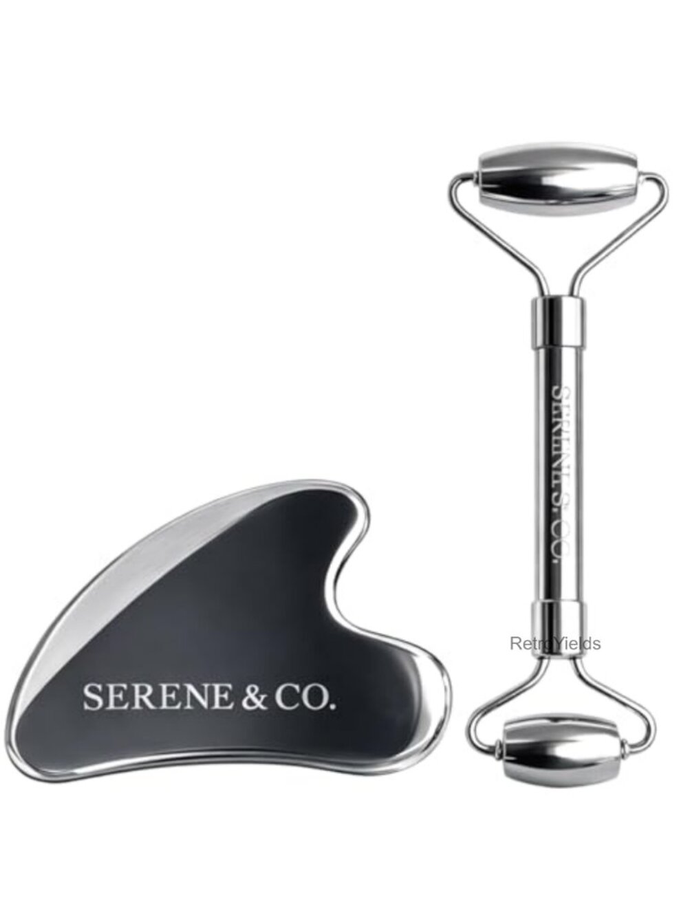 Stainless Steel Gua Sha & Face Roller Set Facial Massage Tools